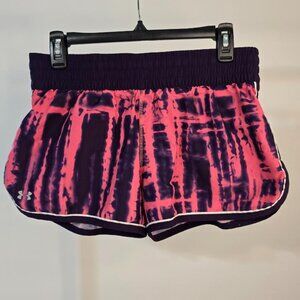 Under Armour Shorts Pink Tie Dye Running Workout Activewear Shorts M